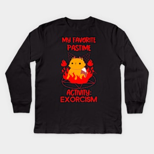 My favorite pastime activity: EXORCISM Kids Long Sleeve T-Shirt